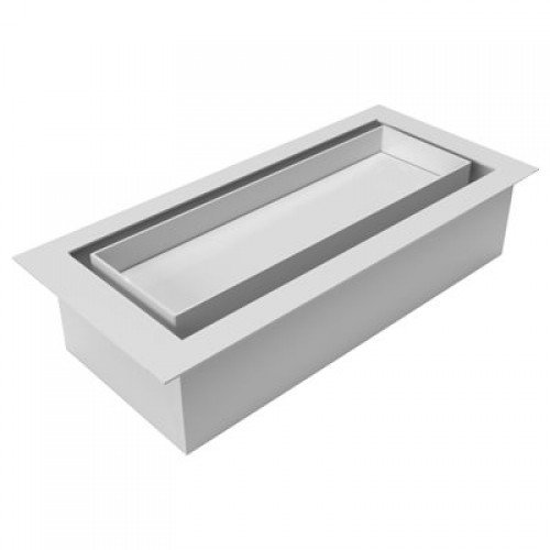 Floor Register Steel 4" x 10" 22mm Depth Finish White