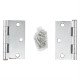 2PC Door Hinge 3in x 3in x 2mm Square Corner Brushed Stainless Steel