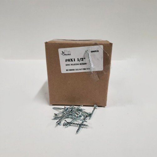 Zinc Plating Screw 6 x 1 ½" - 500 Pcs