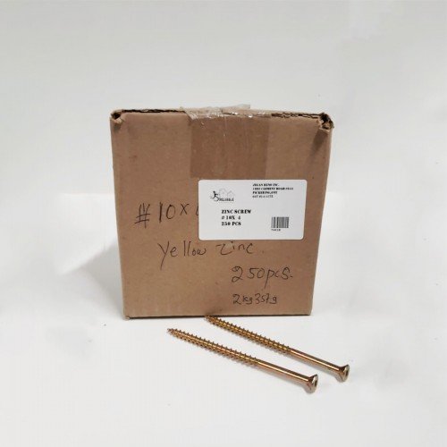 Zinc Screw 10 x 4" - 250 Pcs