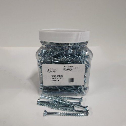 Zinc Screw 8 x 2 ½" - 250 Pcs