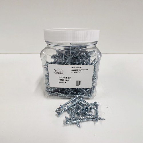 Zinc screw 8 x 1 ¾" - 250 Pcs