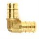 Pex Brass 90 Elbow ½in Barb x ½in Barb