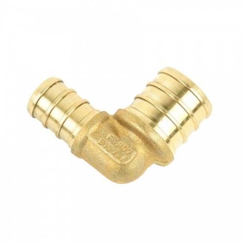 Pex Brass 90 Elbow ¾in Barb x ½in Barb