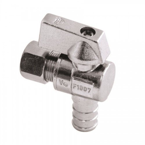 Pex Chromed Angle Stop ½Barb X 3/8Comp