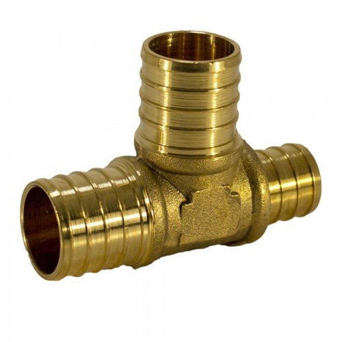 Pex Tee Brass 1in x ¾in x 1in