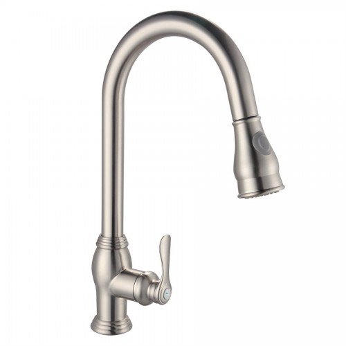 Pull Down Kitchen Faucet With Sprayer 1-Handle Brushed Nickel