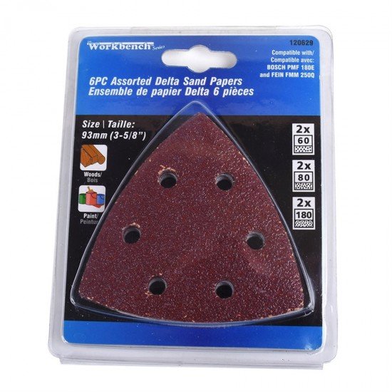 Multi Tool Triangle Sanding Pad Set Delta (for wood) 6Pk